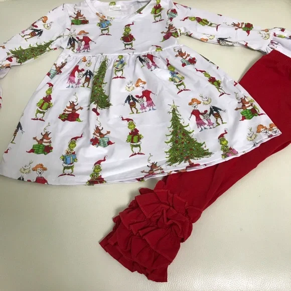The Grinch Christmas Cute Pants Outfit, Size 6/7 - Picture 5 of 15